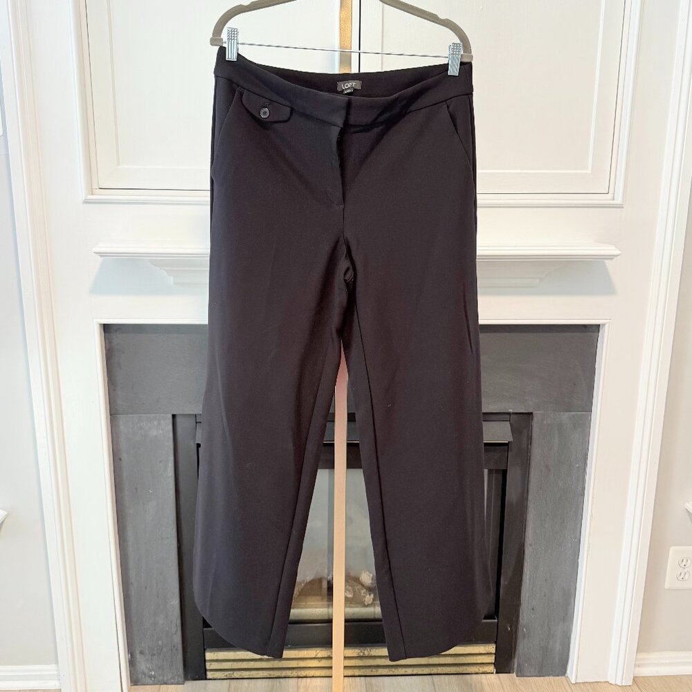🖤 LOFT Curvy Fit Wide Leg Black Dress Pants – Size 10 🖤